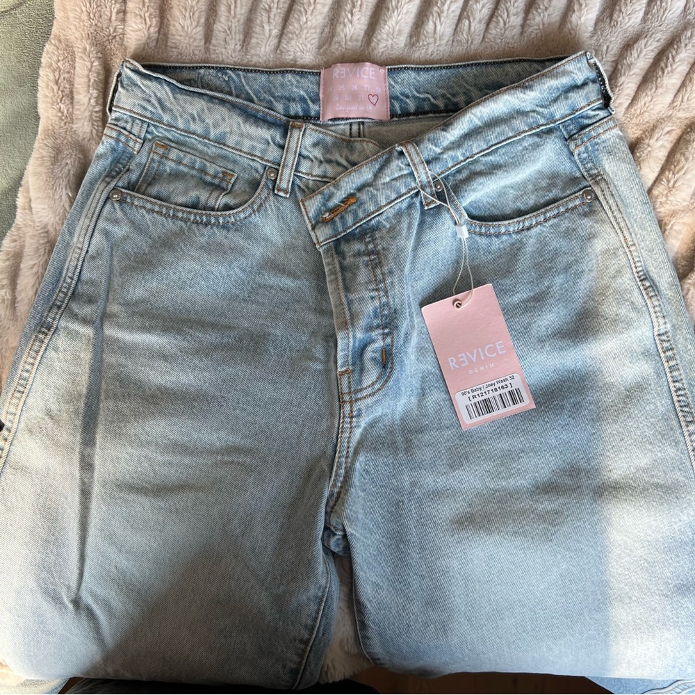 REVICE DENIM asymmetrical straight leg jeans